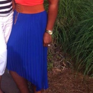 Royal blue hi-low skirt